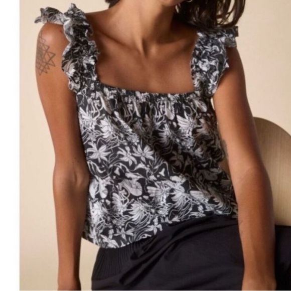 St. Roche NWT Woodrow Top Cropped Organic Cotton Women 10 Floral Mushroom Print - Picture 3 of 16